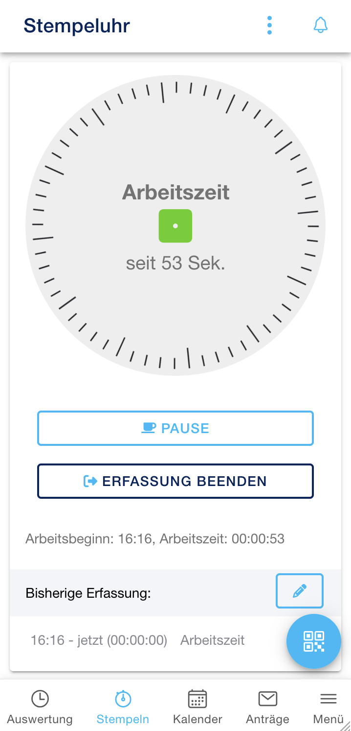 Mobile App für Zeiterfassung unterwegs