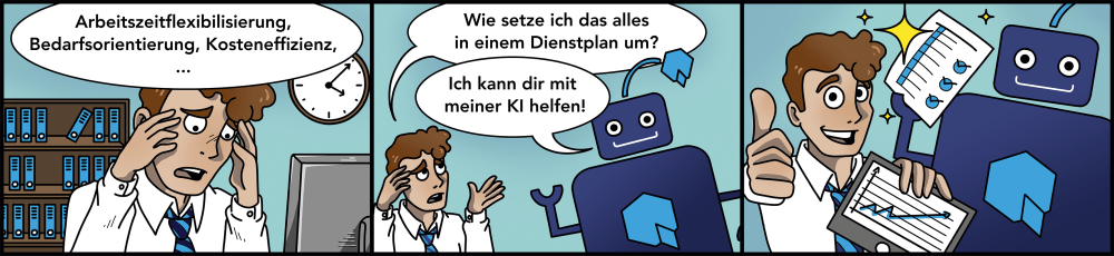 Die Software QPlaner vereint die Anforderungen: Arbeitszeitflexibilisierung, Kosteneffizienz und Bedarfsorientierung in einem Dienstplan. Schnell. Effizient. Intelligent.